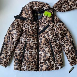 Sam Edelman Puffer Jacket Sz S NWT; Leopard Print